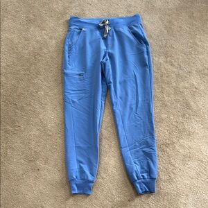 Figs Blue Jogger Sweatpants with Elastic Cuffs and Relaxed Fit
